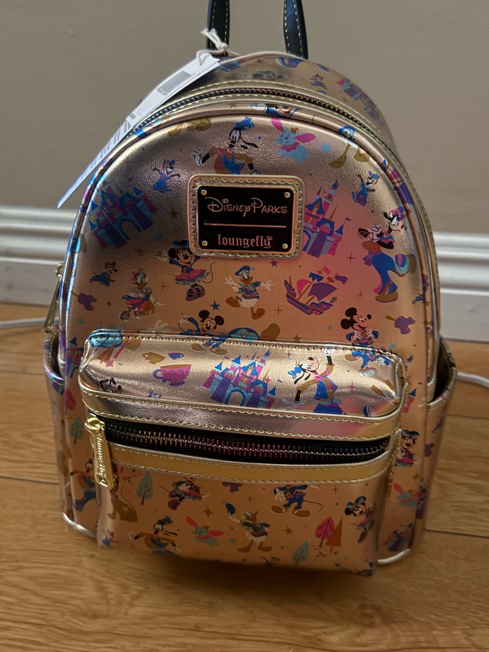 Loungefly Metallic Rose Gold Disney Parks Mini Backpack